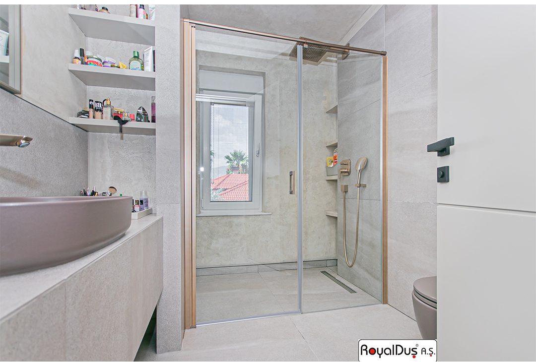 Kum Beji-Krom-Moka Renk Duşakabin Lara